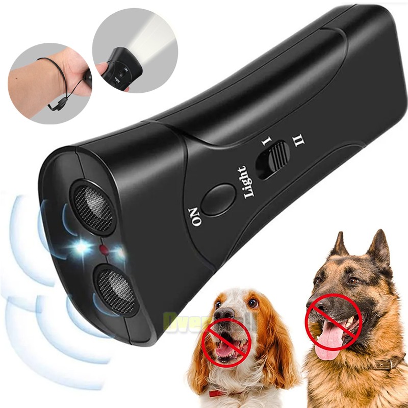 LED Outdoor Ultrasonic Anti-Barking Device Dog Bark Control Sonic Silencer