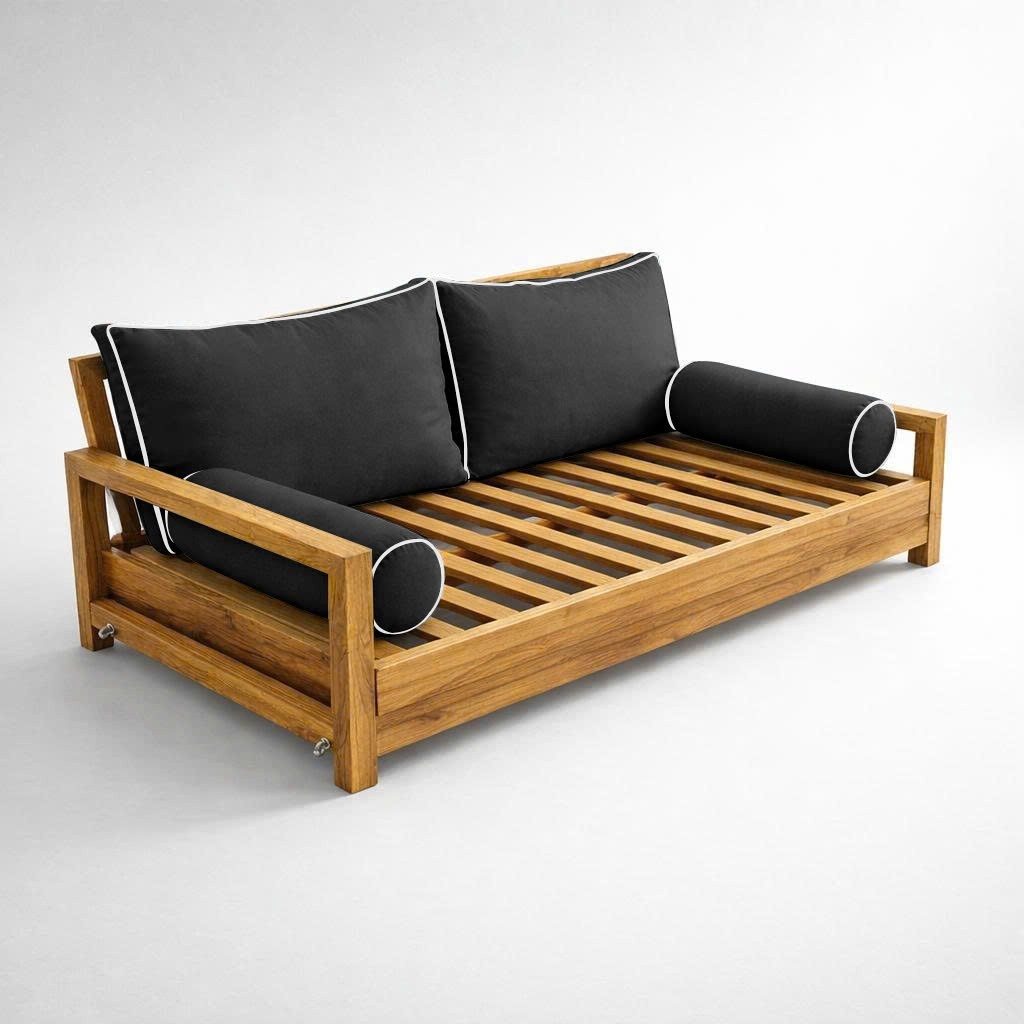 |COVER ONLY| STYLE 2 Full Bolster Pillow Daybed Porch Swing Contrast Trim AD003