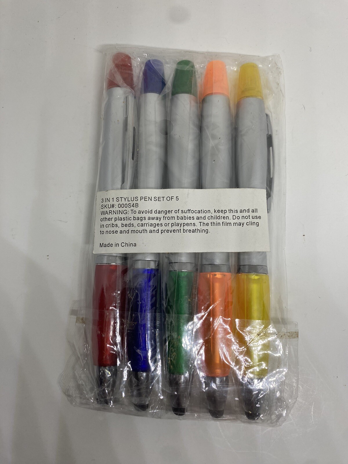 3-In-1 Stylus Pen • Multicolor • Set Of 5