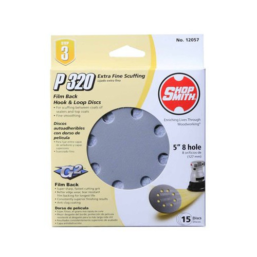 ALI INDUSTRIES 12057 8 Hole 320 25 CT Grit Disc, 5-Inch, 15-Pack