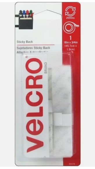 Velcro Closures ~~ white sticky back ~ 3/4" x 18"