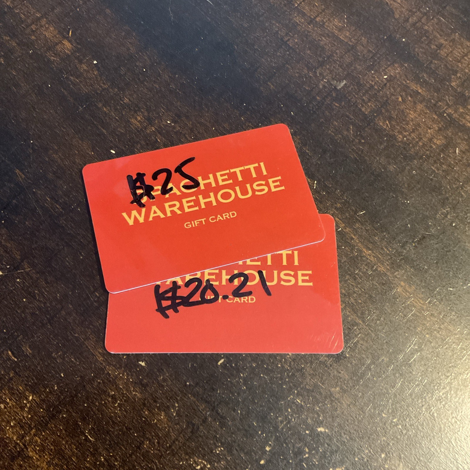 $45.21 The Spaghetti Warehouse Restaurant Gift Card