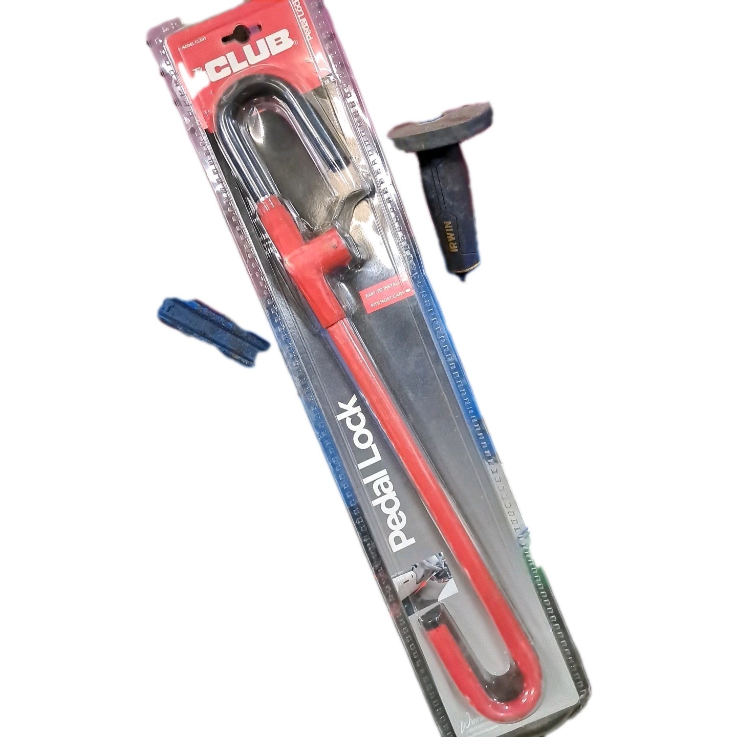 Winner International The Club 5.25 Inch CL303 Pedal to Steering Wheel Lock, Red