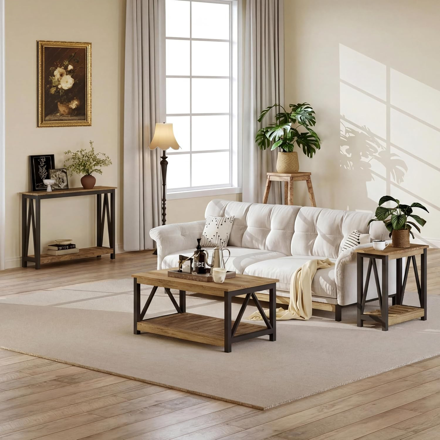 Farmhouse Console Table, Narrow Sofa Table for Entryway, 47 Inch | Rustic Entryw