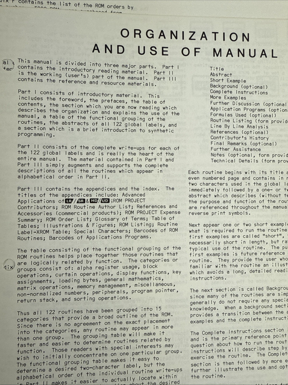 Vtg 1981 PPC ROM User Manual HP-41C HP-41CV Hex Decimal Byte Table Complete Set