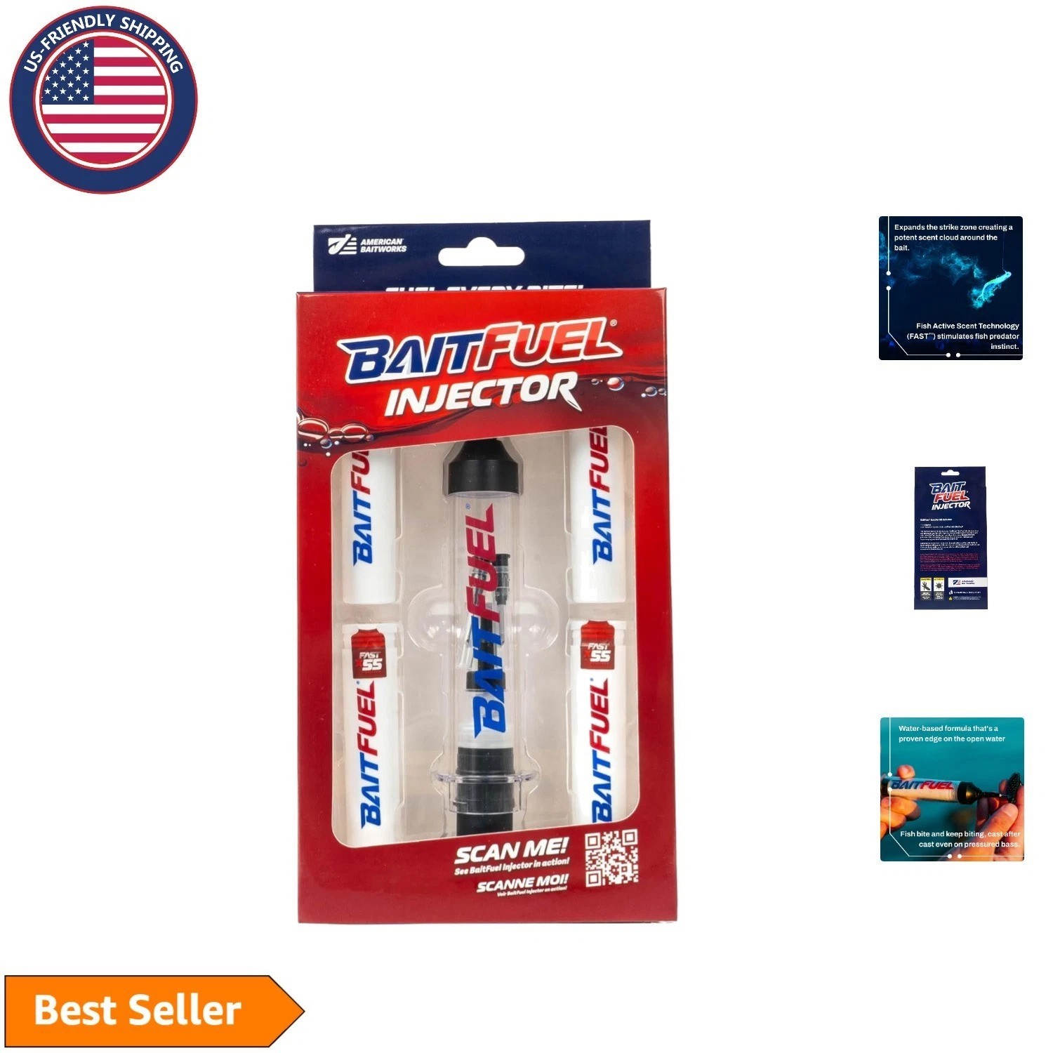 4 Medium Chartreuse Vials - Baitfuel Freshwater Fish Attractant Injector Kit
