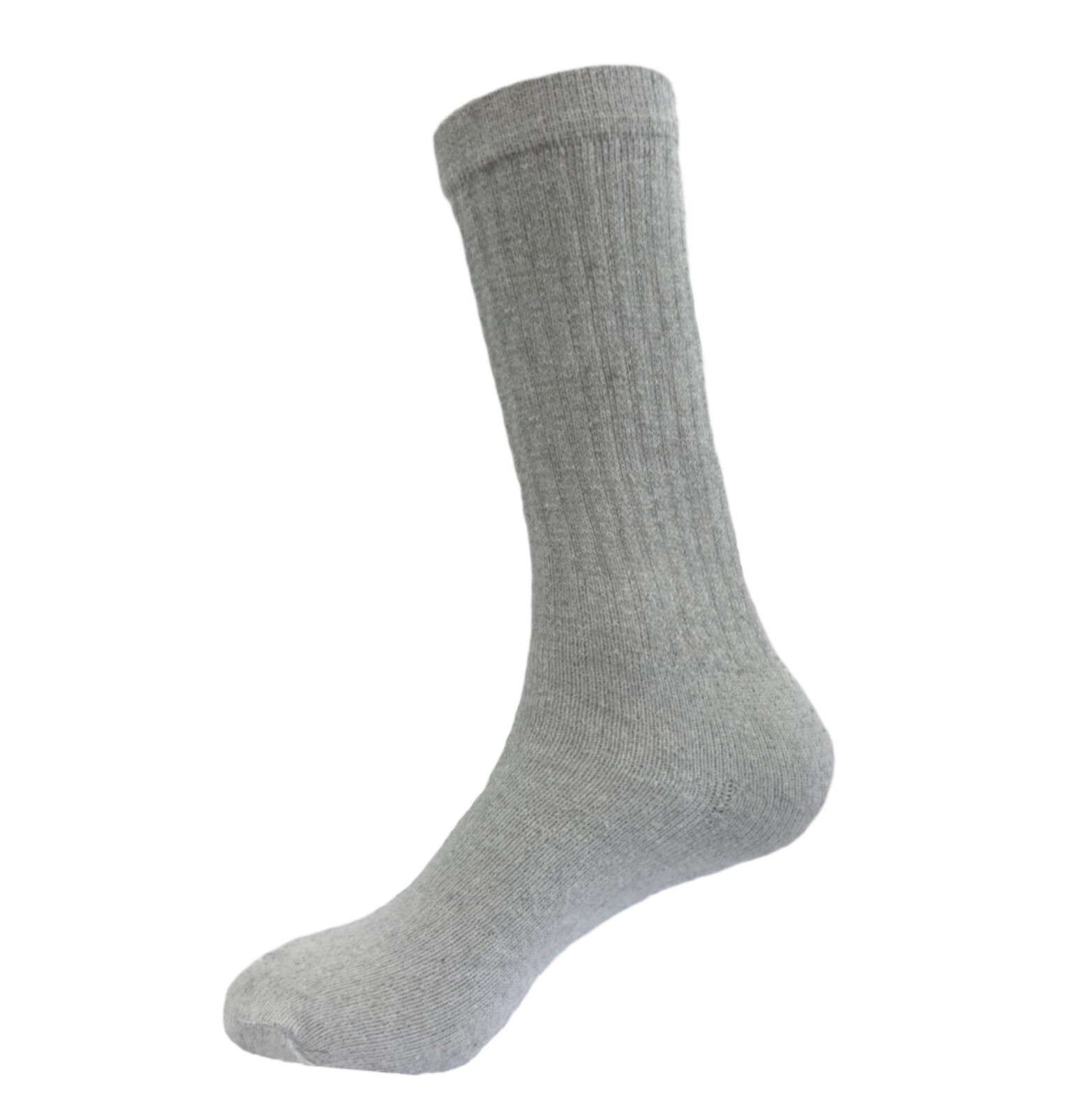 6 PAIRS GRAY TUBE SOCKS COTTON 21 INCHES CREW LONG SPORTS SOCKS 10-15
