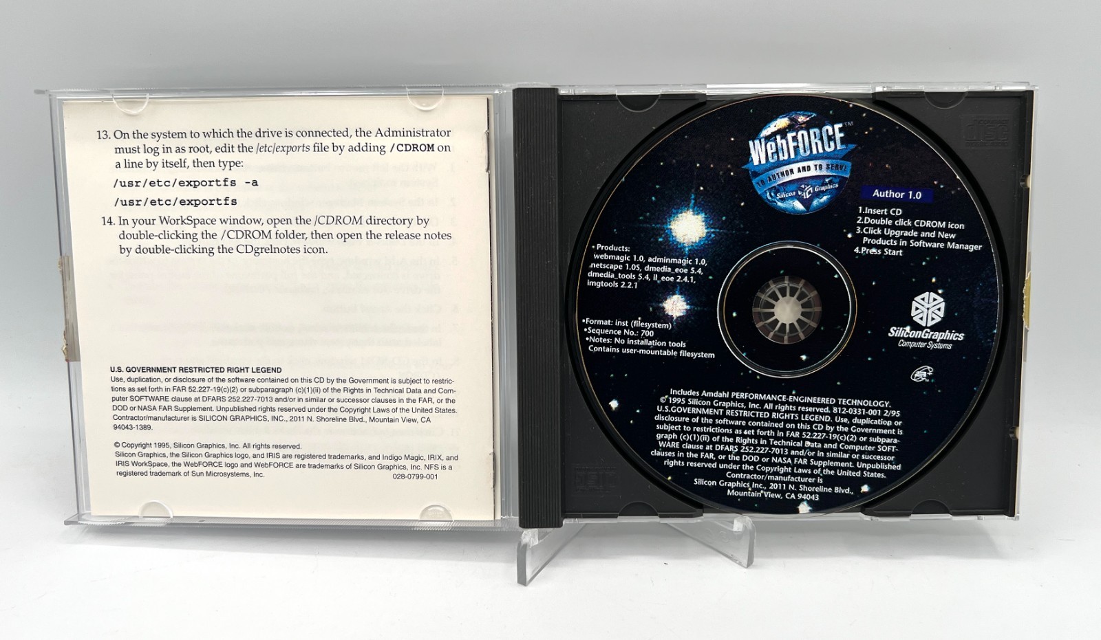 Vintage/Sealed - Silicon Graphics SGI WebFORCE - Author 1.0 - 813-0331-001
