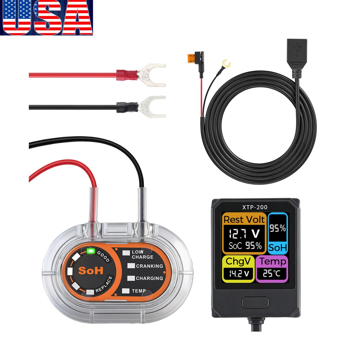 Car Battery Monitor 12V Car Battery Monitor US 433MHZ 12V 1Set NEW