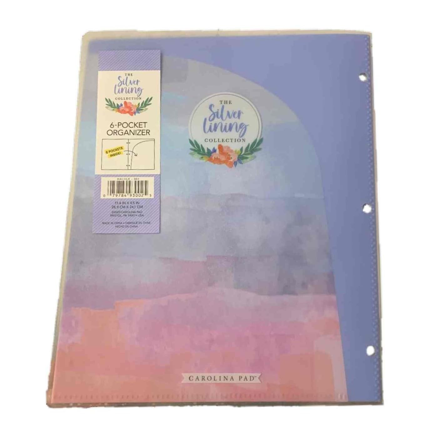 Carolina Pad Silver Lining Collection 6 Pocket Organizing Multicolored