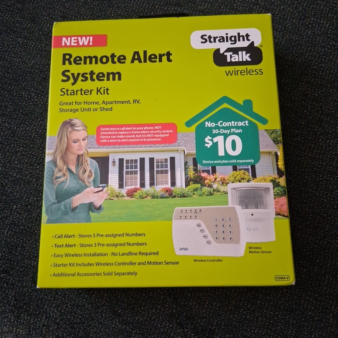 NIB Remote Alert System Straight Talk Starter Kit For Home, Apartment, RV, Shed