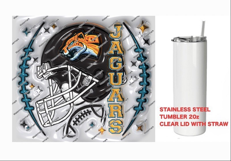 JAGUARS      -  PUFFY 3D NFL HELMET Tumbler 20 oz Stainless Steel