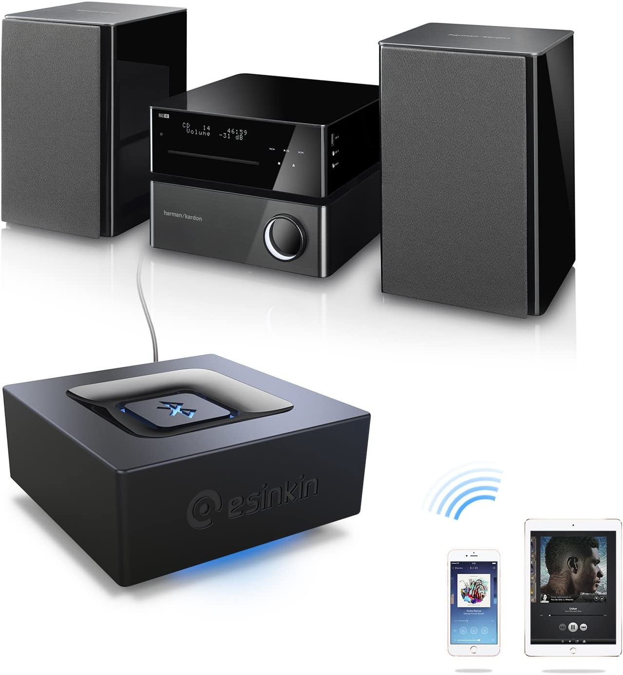 Bluetooth Audio Adapter for Music Streaming Sound System, Wireless Audio Adapte