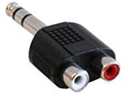 Audio2000s ACC3122S Dual Female RCA Jacks to 1/4" Stereo Plug Adapter