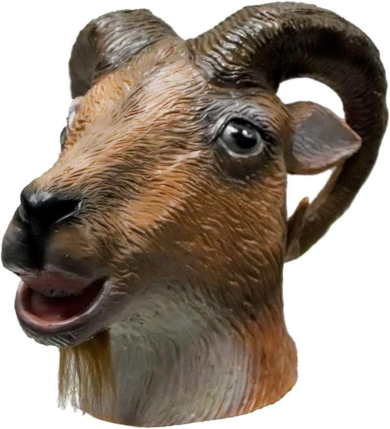 Latex Goat Mask Halloween Costume Party Rubber Full Head Animal Head Mask.