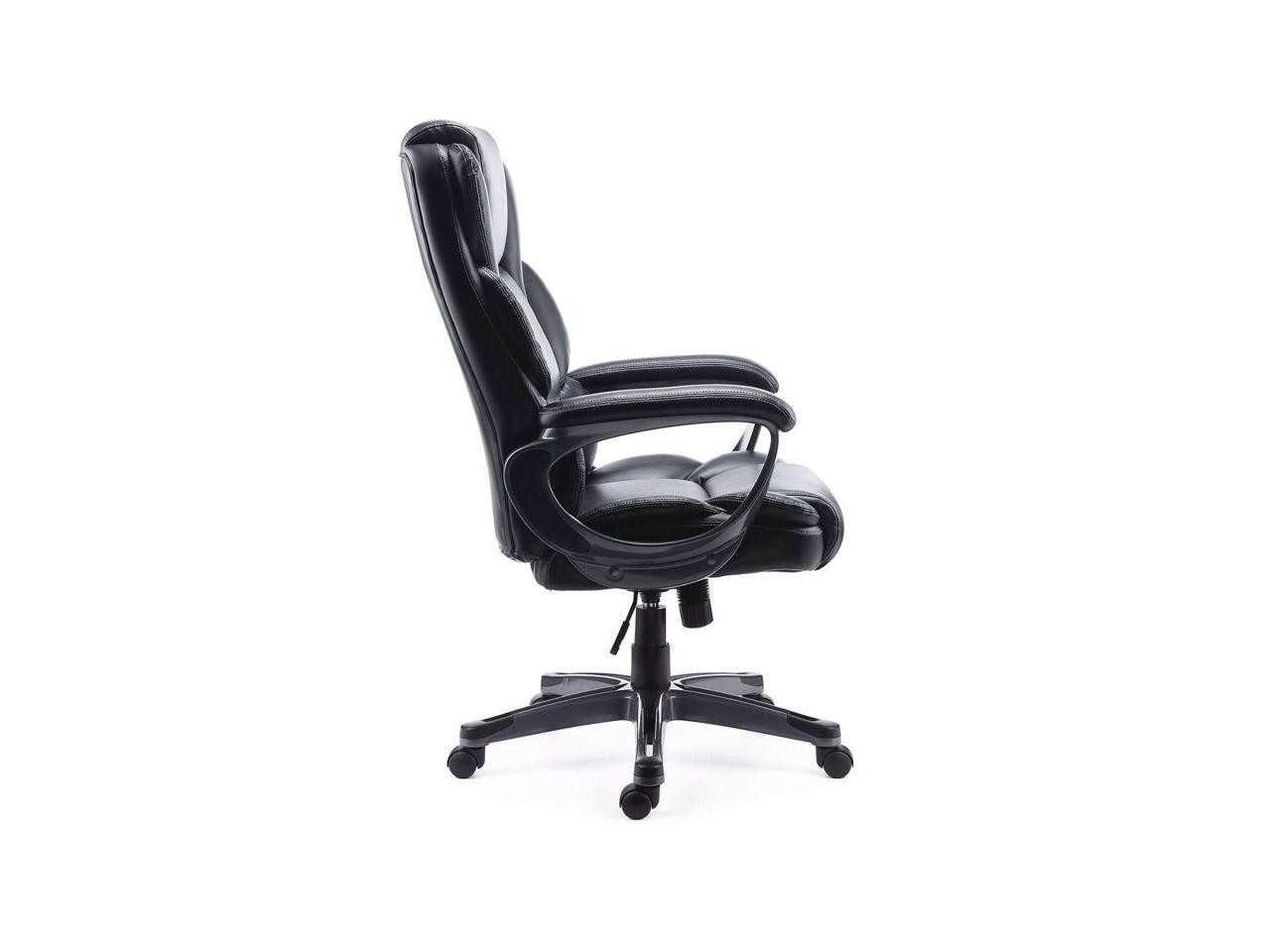 Alera Kirkdale Bonded Leather Manager Chair - Supports Up to 275 lb - 16.18 to 2