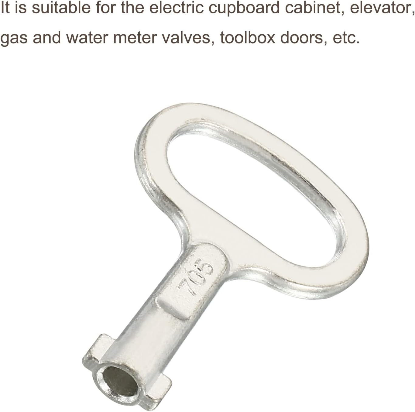 Key Shape Socket Spanner, 3 Pack for 0.45"X0.2" Panel Lock, Silver