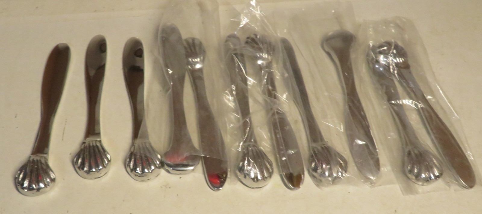 11 Pc Seashell Cheese Server Set Spatula Stir Stick Unknown Serving Lot 5" Set