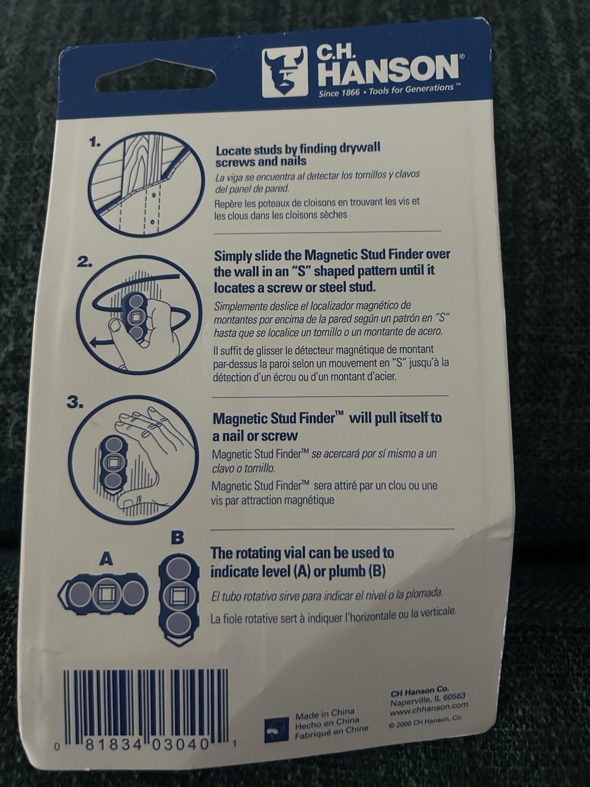 C.H. Hanson Magnetic Stud Finder 03040
