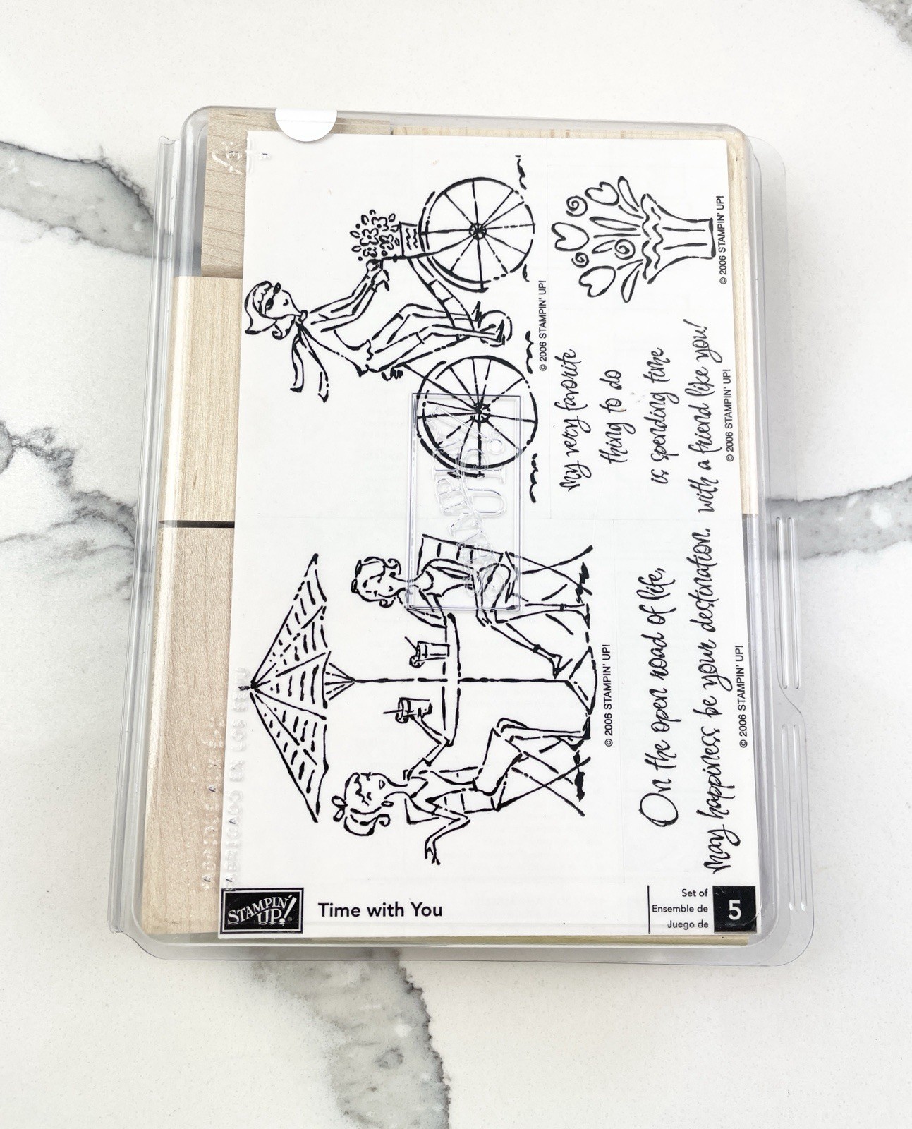 Stampin Up Time With You Friends Wood Rubber Stamp Set New
