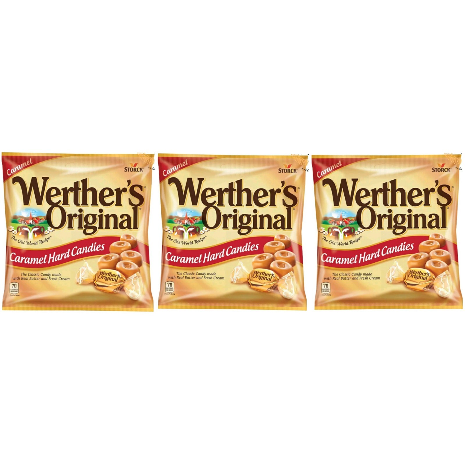 1 X Bag Werther's Original Caramel Flavor Hard Candies 2.65oz Fast Shipping!