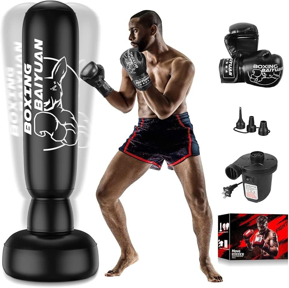 Freestanding Punching Bag for Adults Teens, Thickened Boxing Bag with Stand