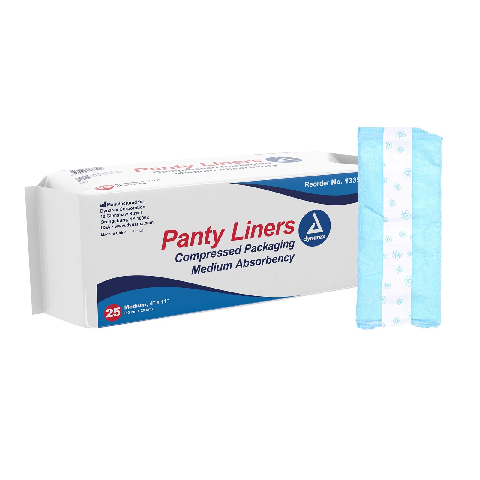 Dynarex Unisex Incontinent Pad Pant Liner 4 X 11 Inch 1335 59 250 Ct