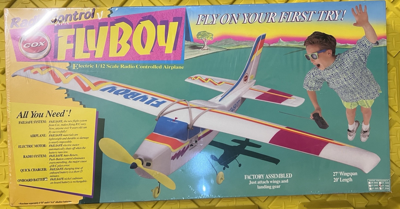 Vintage Cox Radio Control Flyboy Electric 1/12 Scale Airplane Brand New Sealed