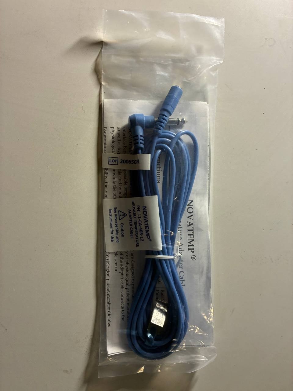 NOVATEMP 12 Ft Reusable Temperature Adapter Cable 11-CA-403-12 Patient Monitor