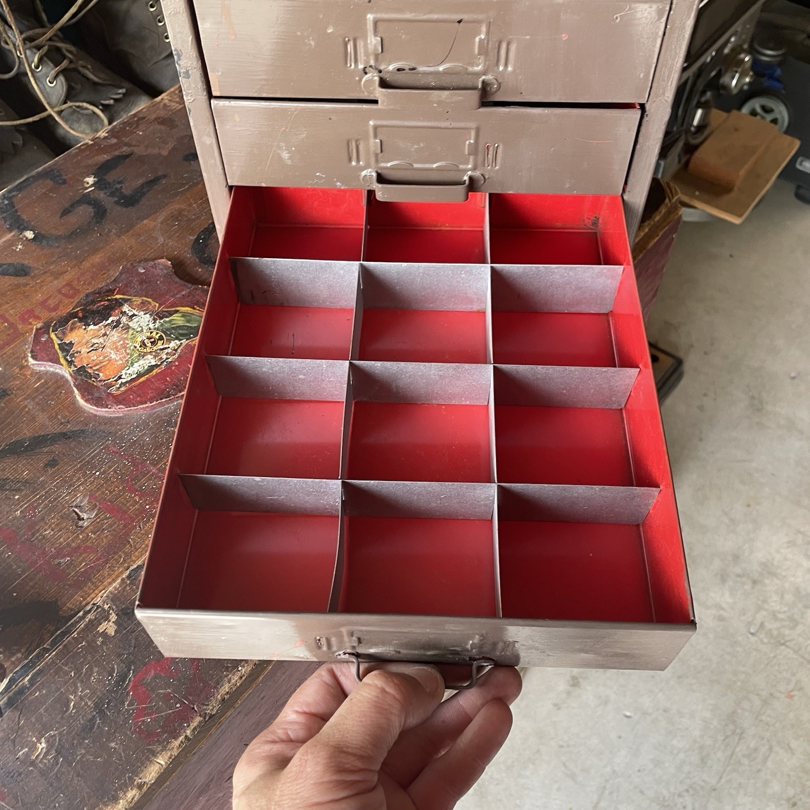 Vintage 4 Drawer Utility Cabinet Storage Industrial