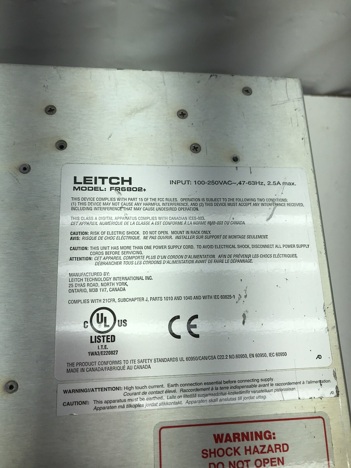 Leitch 6800 Plus FR6802+ w / 1 x DVSD 6800+ module