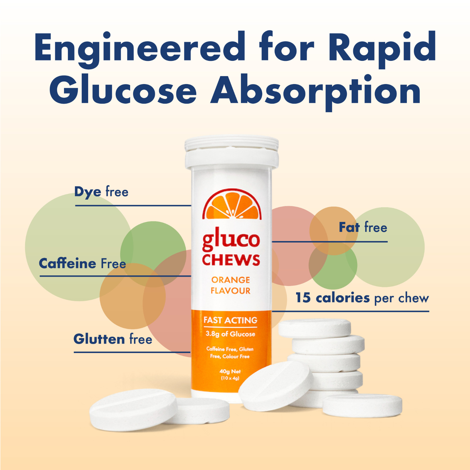 Orange Fast Acting Glucochews | Low Blood Sugar Treat