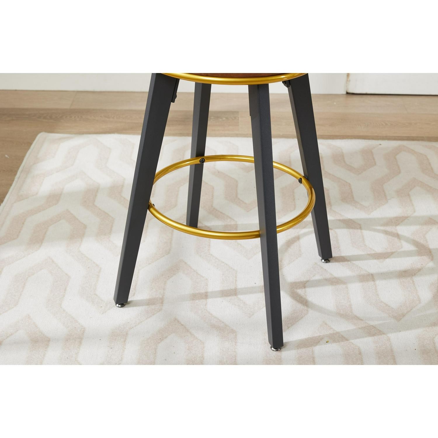 Ostweer Furniture Set Of 2 26 H 360 Swivel Upholstered Barstools - Beige