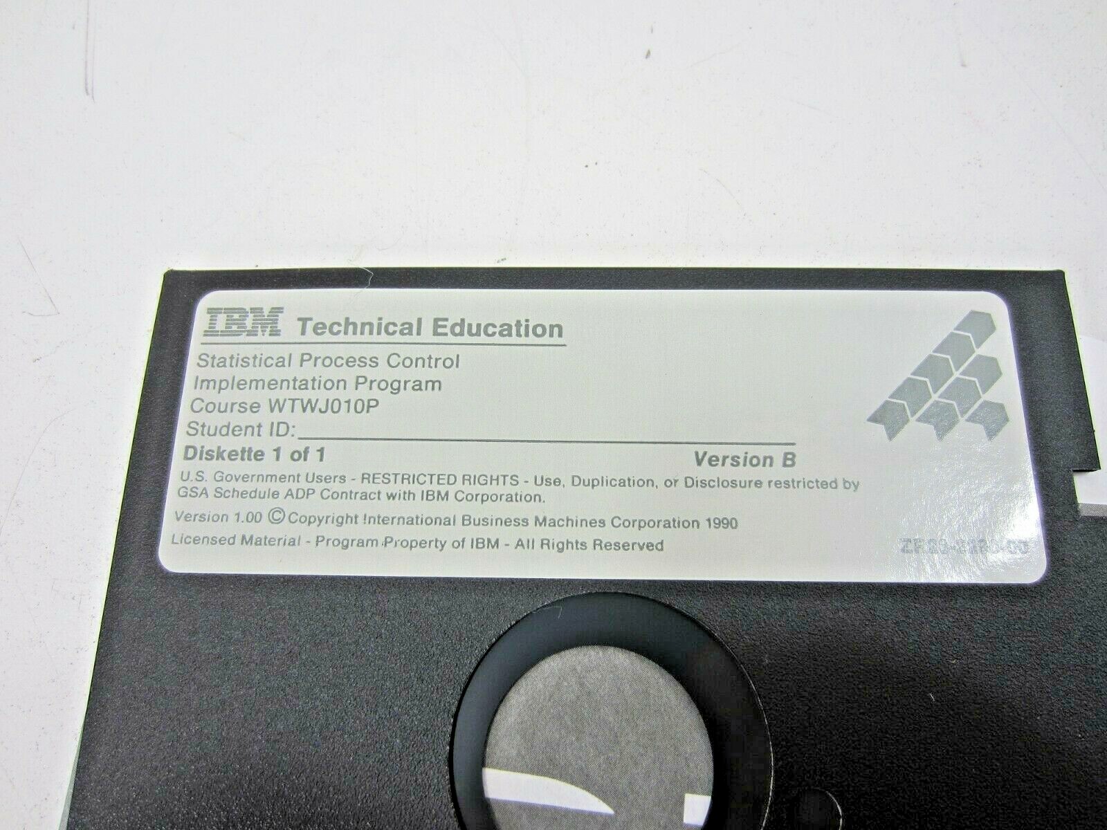 VTG IBM Technical Education Statistical Process Control Implementation Floppy