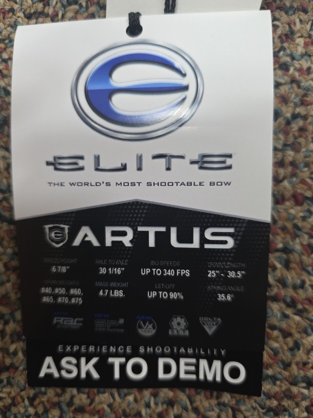 Elite Artus Bow - 70#, Slate Gray