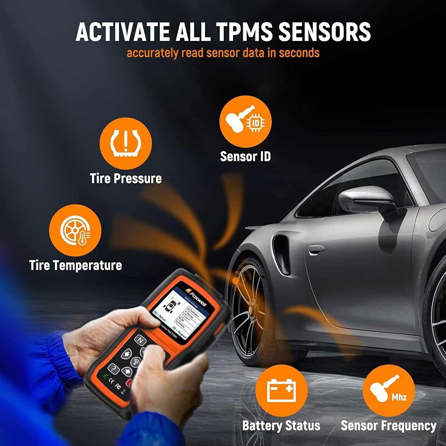 FOXWELL T1000 TPMS Programmer Tire Sensor Pressure Reset Active Diagnostic Tool