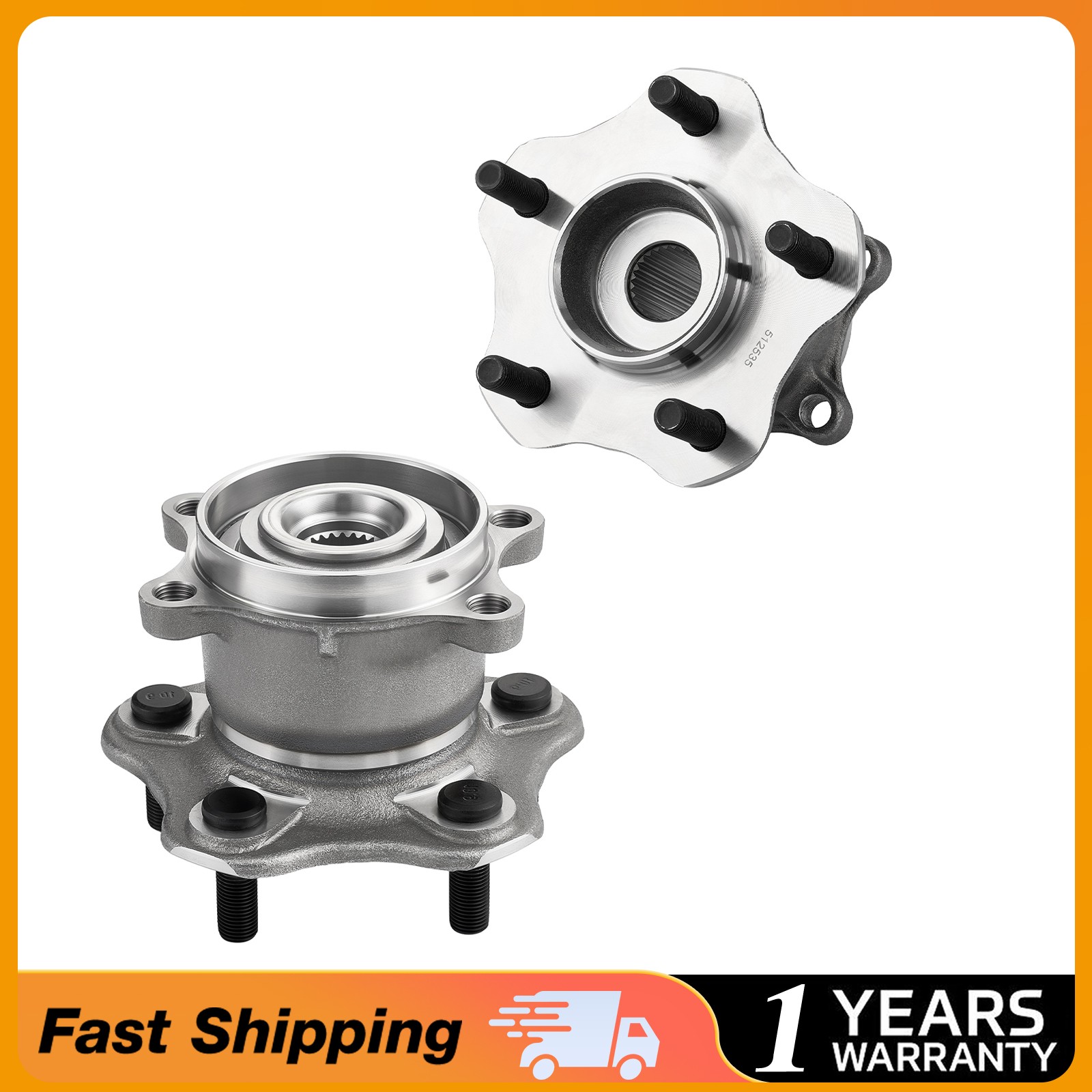 2x Rear Wheel Bearing & Hub For 2014-2019 Nissan Rogue 2017-2022 Rogue Sport AWD