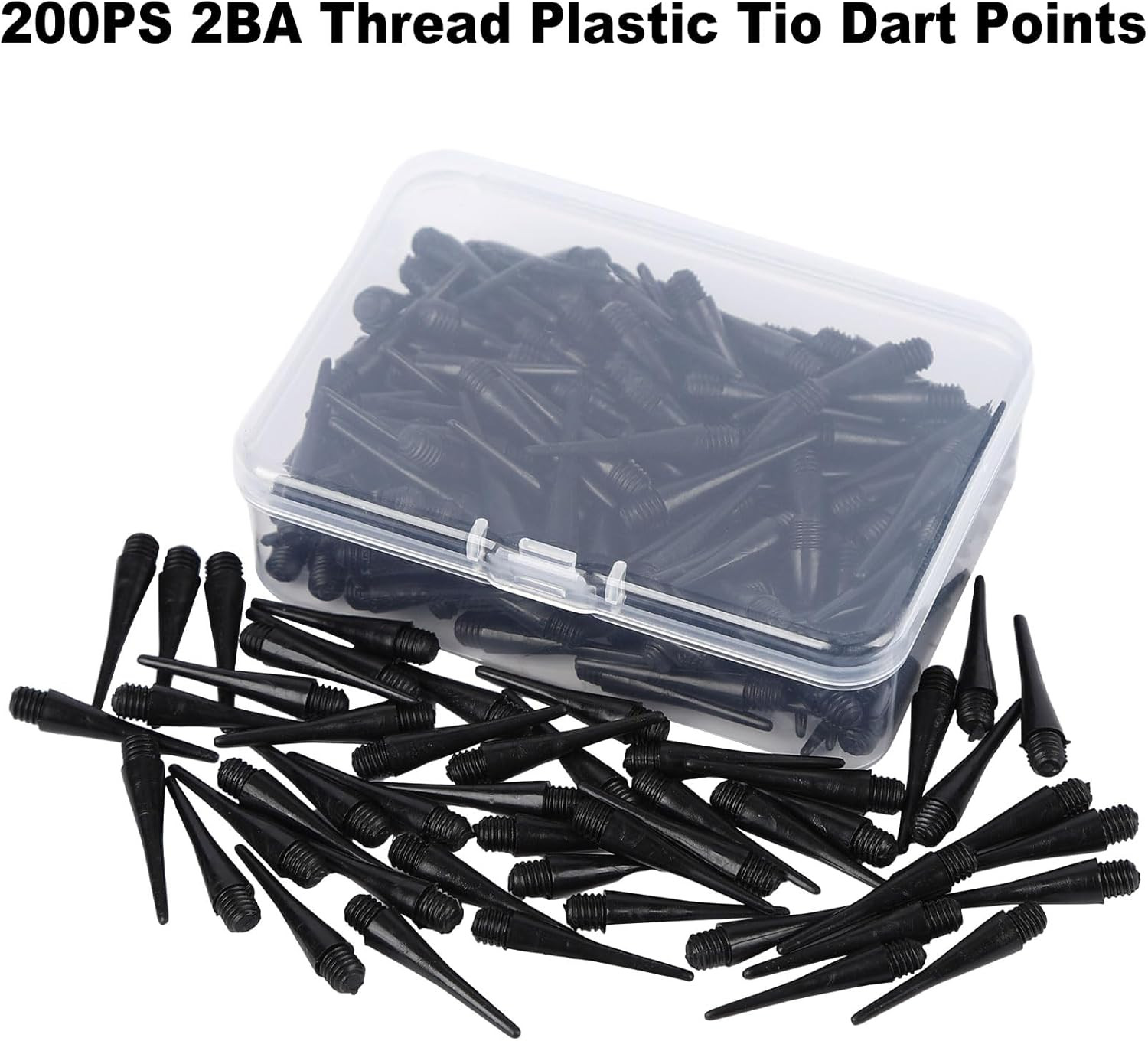 200 Pack 2BA Thread Soft Dart Tips - Premium Plastic Replacement Points | Essent