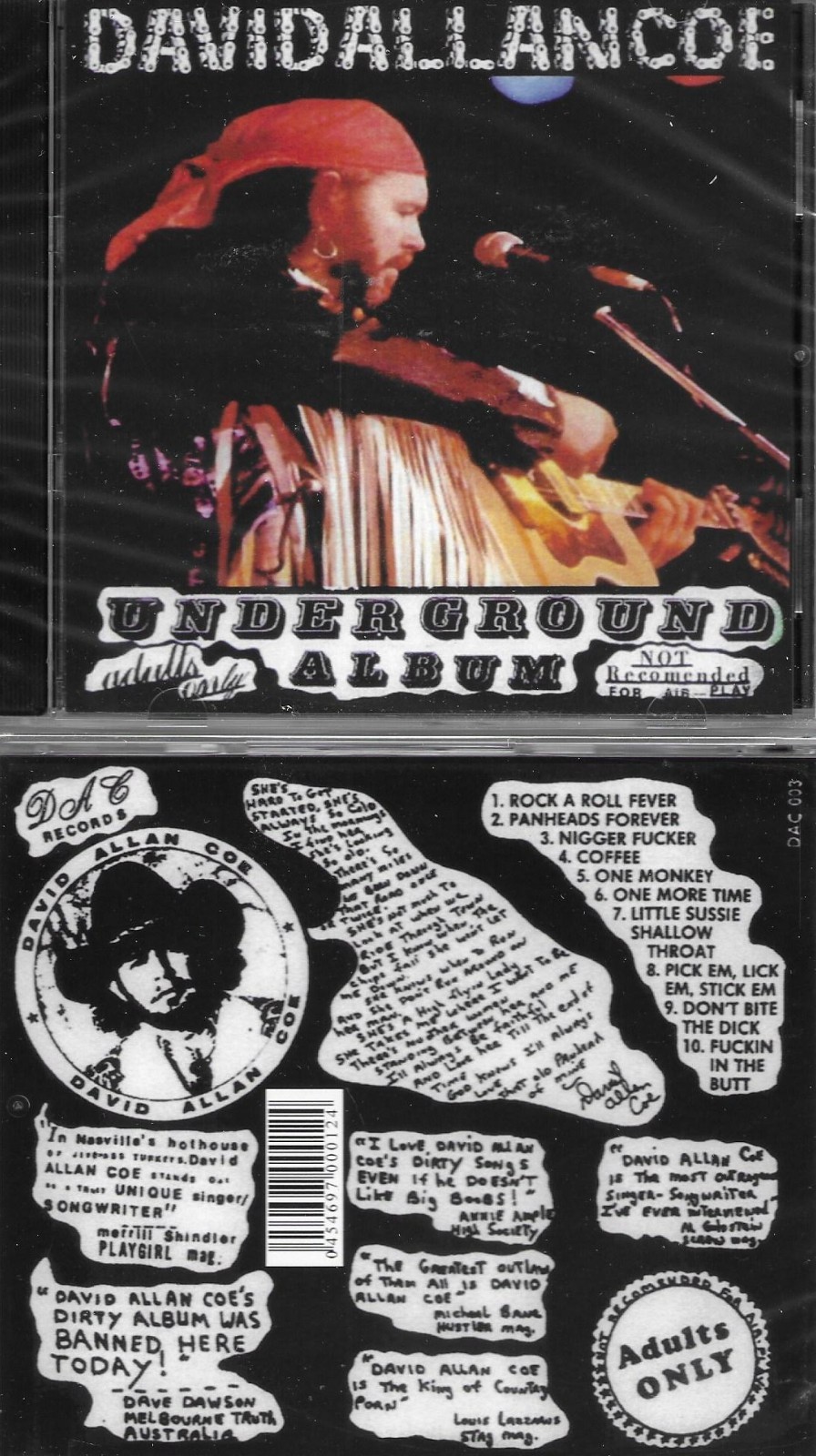 DAVID ALLAN COE UNDERGROUND X RATED CD NEW SEALED
