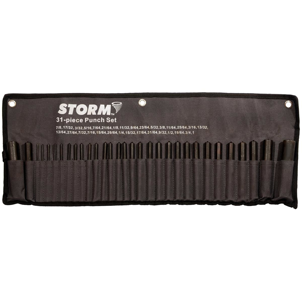 Central Tools 3S301B Heat Treated Steel Punch Set with Multiple Sizes Roll