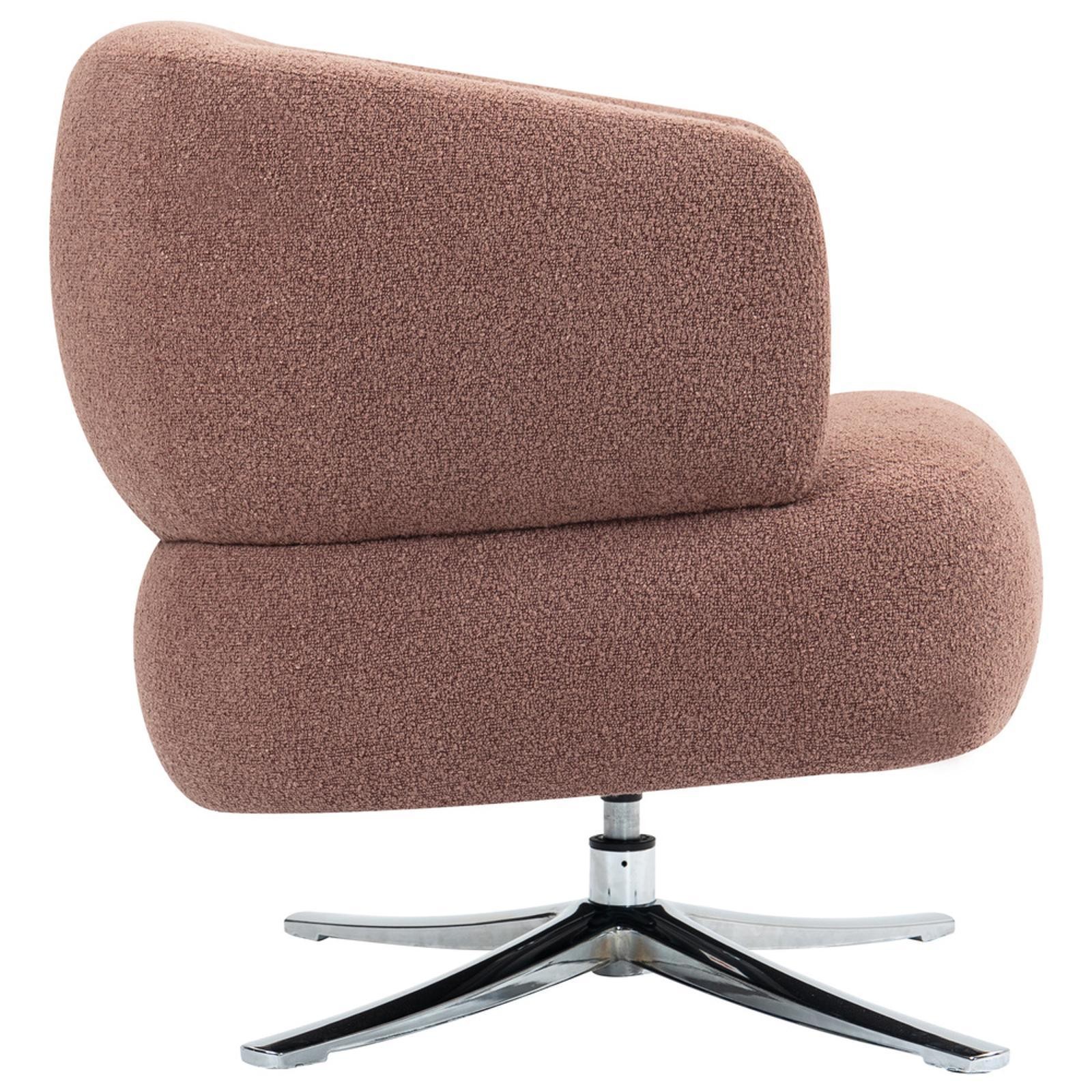 Red Swivel Leisure Sofa Chair with Linen Fabric, Compact Single-Seat for