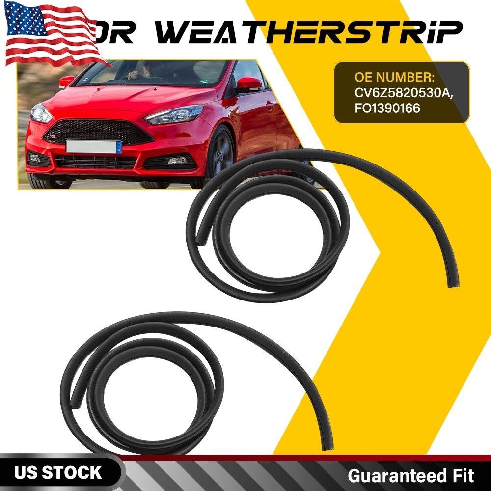 2PCS Front Left & Right Door Weatherstrip Seal For 2012-2018 Ford Focus Rubber