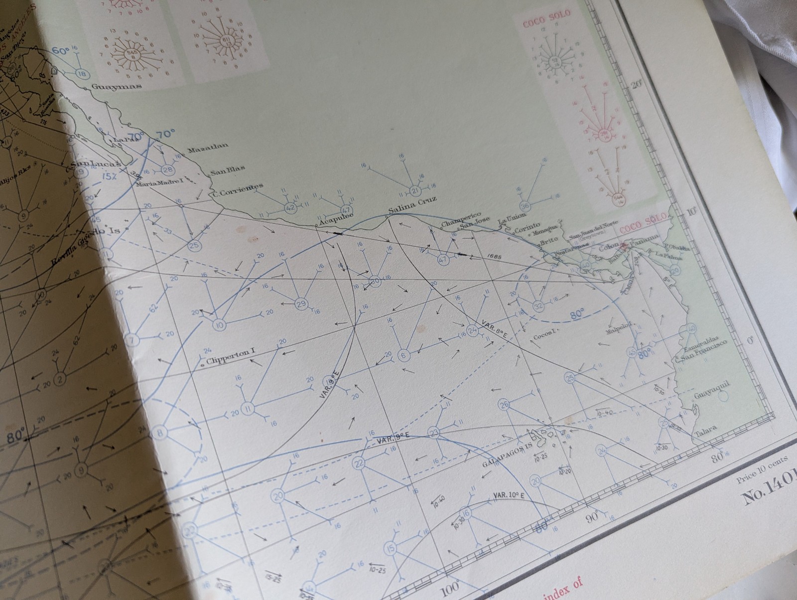Pilot Chart Upper Air - North Pacific Ocean March 1935 Interwar No.1401a
