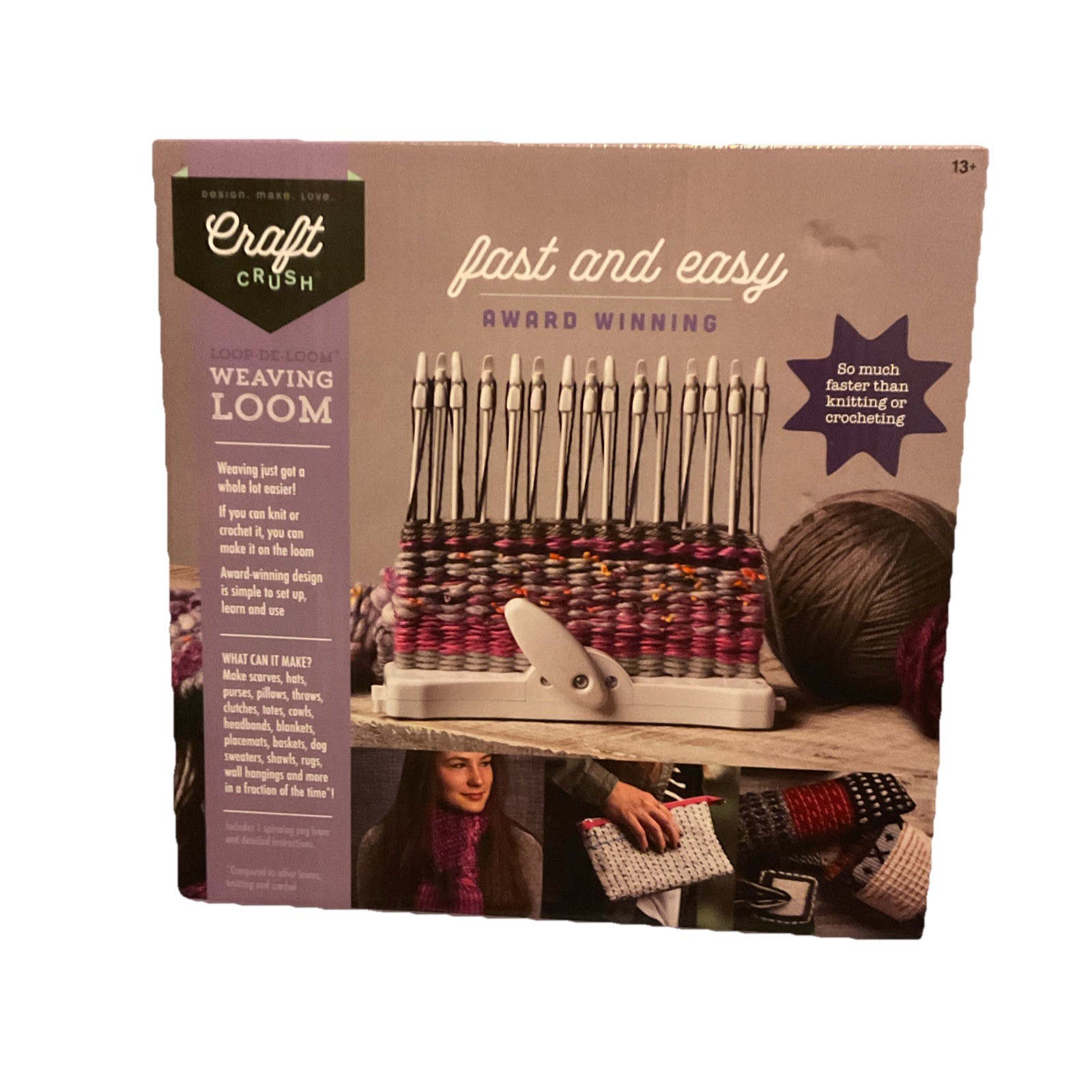 Craft Crush Loop-De-Loom Weaving Loom Fast and Easy Award Winning NIB