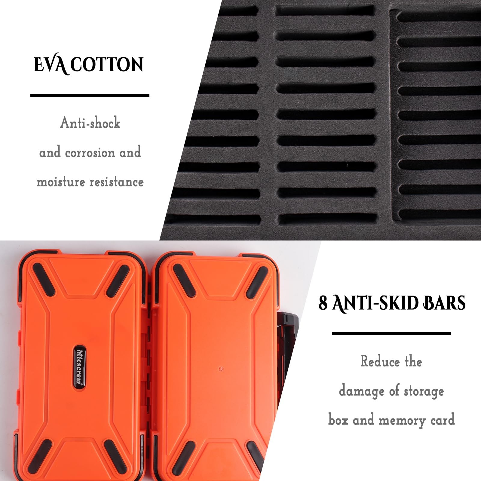 36 Slots Memory Card Case Orange with 36 Transparent Holders & 40 Writable La...