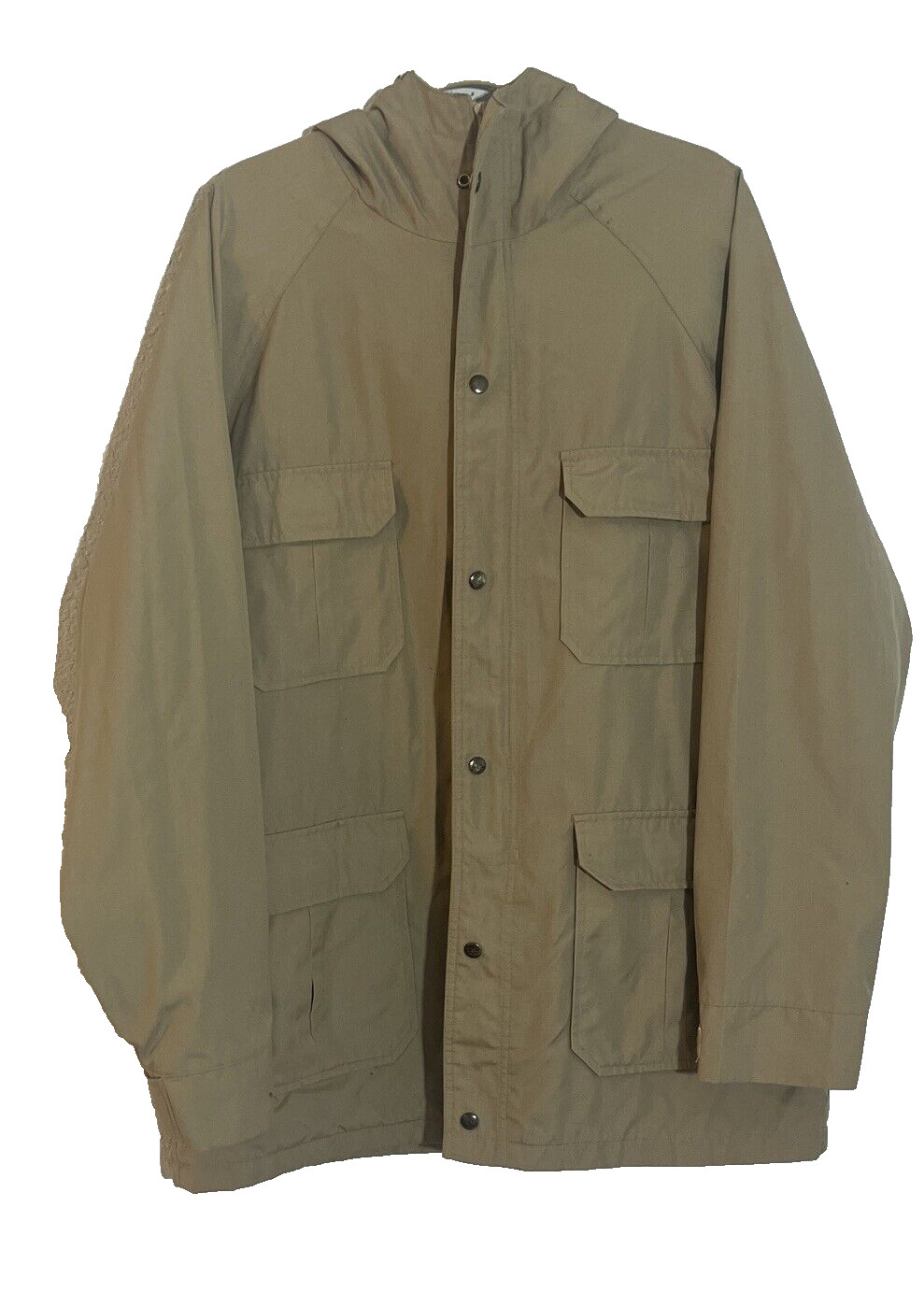 Vintage Sheplers Hunting Jacket Flannel Lined Game Pocket Mens L Beige