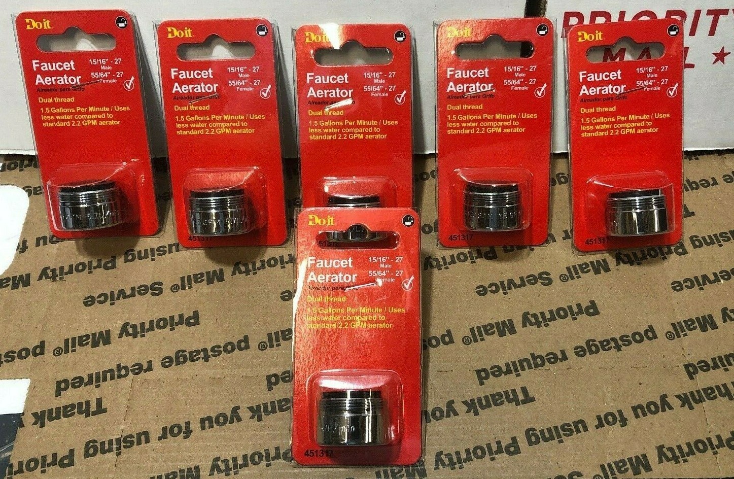 6 PACK Do it 1.5 GPM Universal Water Saver Faucet Aerator - 451317