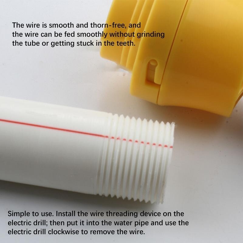 Electric Drill Compatible PVC Pipe Threader Kit with Various Die Sizes -Set 7PCS