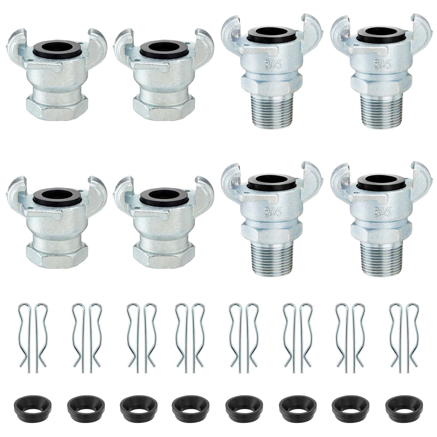 8PCS 3/4'' NPT Iron Air Hose Fitting Universal Coupling Chicago Fitting 3/4