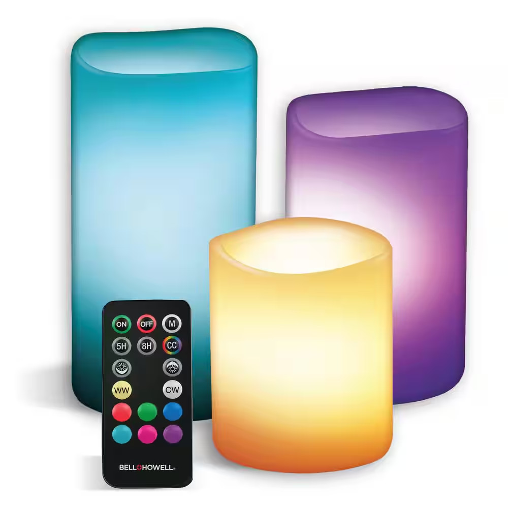 Candle Brights Multicolor Changing Integrated LED Night Lights 3PK, White